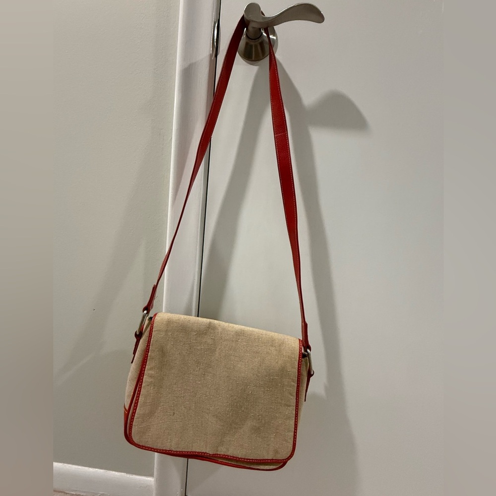 Anne Klein Red and Tan Crossbody Bag - Picture 1 of 9